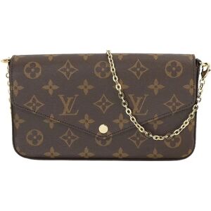 LOUIS VUITTON Monogram Pochette Felicie Chain Wallet Brown Fuchsia M81896 RFID