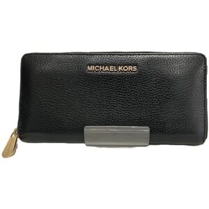 Michael Kors Round Black Leather Long Wallet for Women