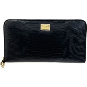 Dolce&Gabbana Wallet Round Embossed Leather Black BI0473 DOLCE GABBANA Organizer D&G KMN-13057