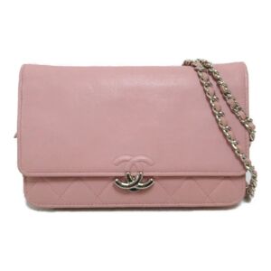 Chanel Chain wallet Pink Calfskin [cowhide]