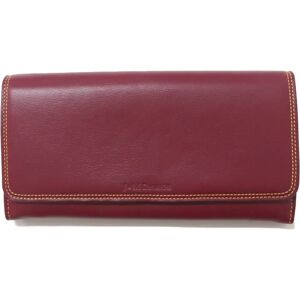 J&M DAVIDSON Davidson Wallet Long Red Bi-fold Embossed Leather 10220N Women's