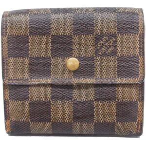 LOUIS VUITTON Tri-fold Wallet Damier Portefeuille Elise N61654 Ebene Men's Women's