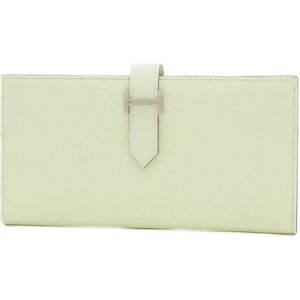 Hermes Bear Souffle Bifold Long Wallet Epson Vert Fizz B engraved