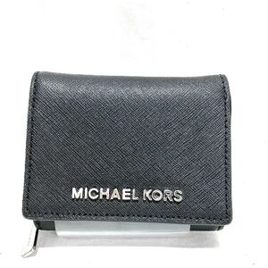 Michael Kors Black Leather Tri-Fold Wallet for Women