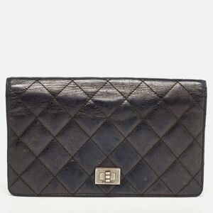 Chanel Black Quilted Leather Reissue Continental Wallet