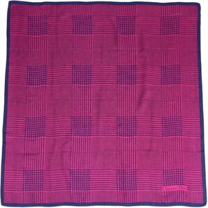 Christian Dior Scarf Muffler Check Pattern 100% Silk Women's Pink/Navy