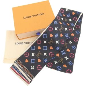 LOUIS VUITTON Monogram Game On Bando Twilly Scarf Black White MP2904