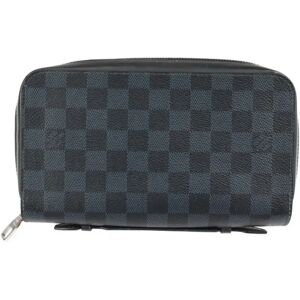 LOUIS VUITTON Zippy XL Damier Ecobalt Long Wallet N41590 PVC Leather Navy Silver Hardware Round Zipper Travel Case Handbag Vuitton