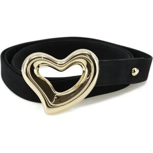 Tiffany & Co. TIFFANY Open Heart Belt Elsa Peretti K18 Yellow Gold x Suede Black Women's