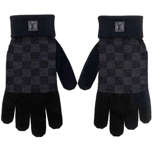 LOUIS VUITTON Gloves Black Damier M70006 Wool 99, Polyester 1 MR1221 Men's