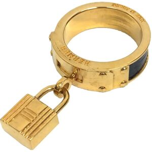 Hermes Kelly Cadena Scarf Ring Black x Gold Muffler Belt