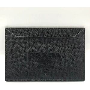 Prada Pass Case Business Card Holder/Card Nero Black Bifold Saffiano