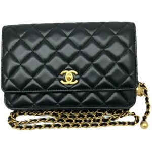 Chanel Matelasse Ball Chain Wallet Lambskin AP1450 Gold G Hardware Leather Black Long Ladies Men's Unisex