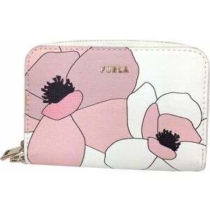 Furla Coin Case Purse Card Business Holder Magnolia Collection Limited Edition BABYLON S ZIP AROUND Zip Around White x Pink  Wallet aq9266