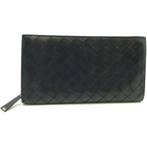 Bottega Veneta Intrecciato Organizer Women's Long Wallet Leather Black