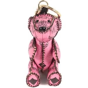 MCM Visetos Pattern Bear Keychain Charm Pink Accessories Goods