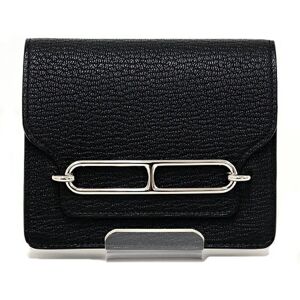 Hermes Ruri Wallet Coin Case Chevre U Engraved Noir