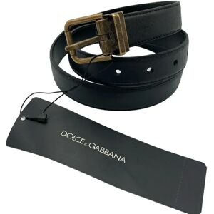 DOLCE & GABBANADOLCE&GABBANA  Narrow Belt Cowhide Men's Black 85cm/34inch BC3614