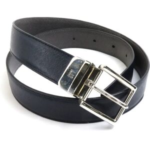 DUNHILL Belt Leather/Metal Navy x Gray Men's