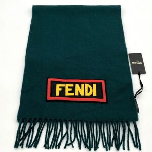 Fendi Muffler Stole Logo Green Women's Men's Fashion Cold Protection Accessories with Tag USED