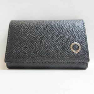 Bulgari key case 6 rows black leather  S