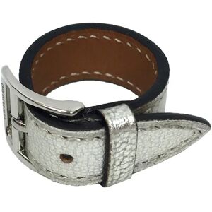 Hermes Leather Scarf Ring Belt Motif Silver aq8609