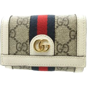 Gucci Ophidia 644334 GG Supreme Leather Beige White Wallet