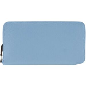 Hermes Azap long silk in wallet Vaux Epson Celeste 2023 light blue B ladies