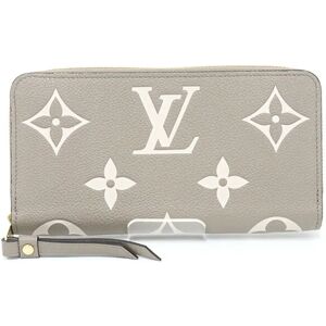 LOUIS VUITTON Zippy Round Long Wallet Monogram Implant Leather M69794 Tourtrail Claim Beige