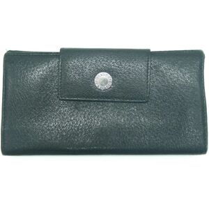 Bulgari W Trifold Wallet Classico Leather Long Black