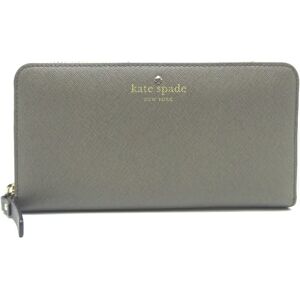 KATE SPADE Round Zipper Long Wallet Women's Leather Gray