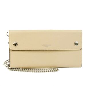 J&M DAVIDSON Travel Pouch 10123N Women's Leather Chain/Shoulder Wallet Cream