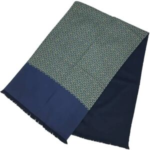 Hermes muffler stole reversible silk Angora navy