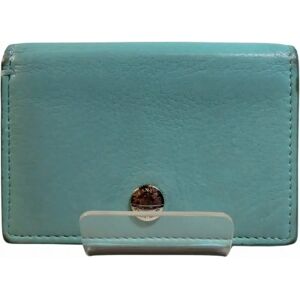 Tiffany & Co. TIFFANY Leather Blue Brand Accessories Card Case Business Holder Ladies