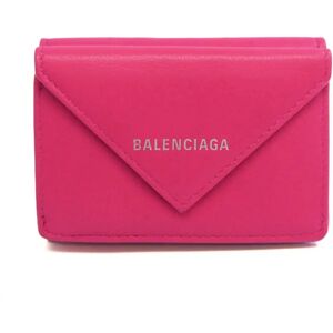 Balenciaga Paper Mini Wallet 391446 Women's Leather Wallet (tri-fold) Pink