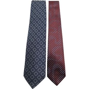 GIORGIO ARMANI Set of Ties: Burgundy & Blue