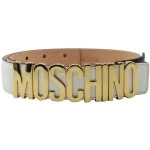 Moschino White Logo Cowhide Centura Belt