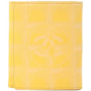 Chanel Aound 2001 Made New Travel Line Nylon Wallet Yellow