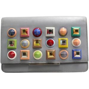 Fendi Vitello Dolce Studded Wallet On Chain - Ardesia Multicolor