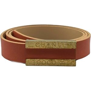 Chanel - 01P 2001 Spring Vintage Leather Belt -Salmon / Gold 80 / 32