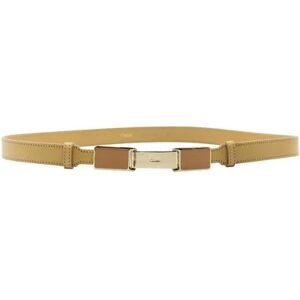 Chloe' Chloã Beige Leather Belt With Gold Buckle