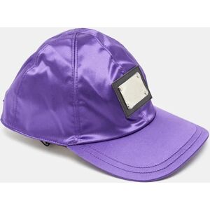 Dolce&Gabbana Purple Satin Logo Patch Cap Size 56