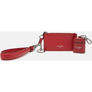 Dolce&Gabbana Red Leather Earphone Cover w/ Zip Card Holder