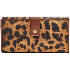 Dolce&Gabbana Leopard Print Coated Canvas Flap Continental Wallet