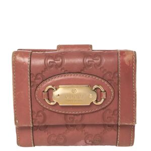 Pink Guccissima Leather French Wallet, Pink
