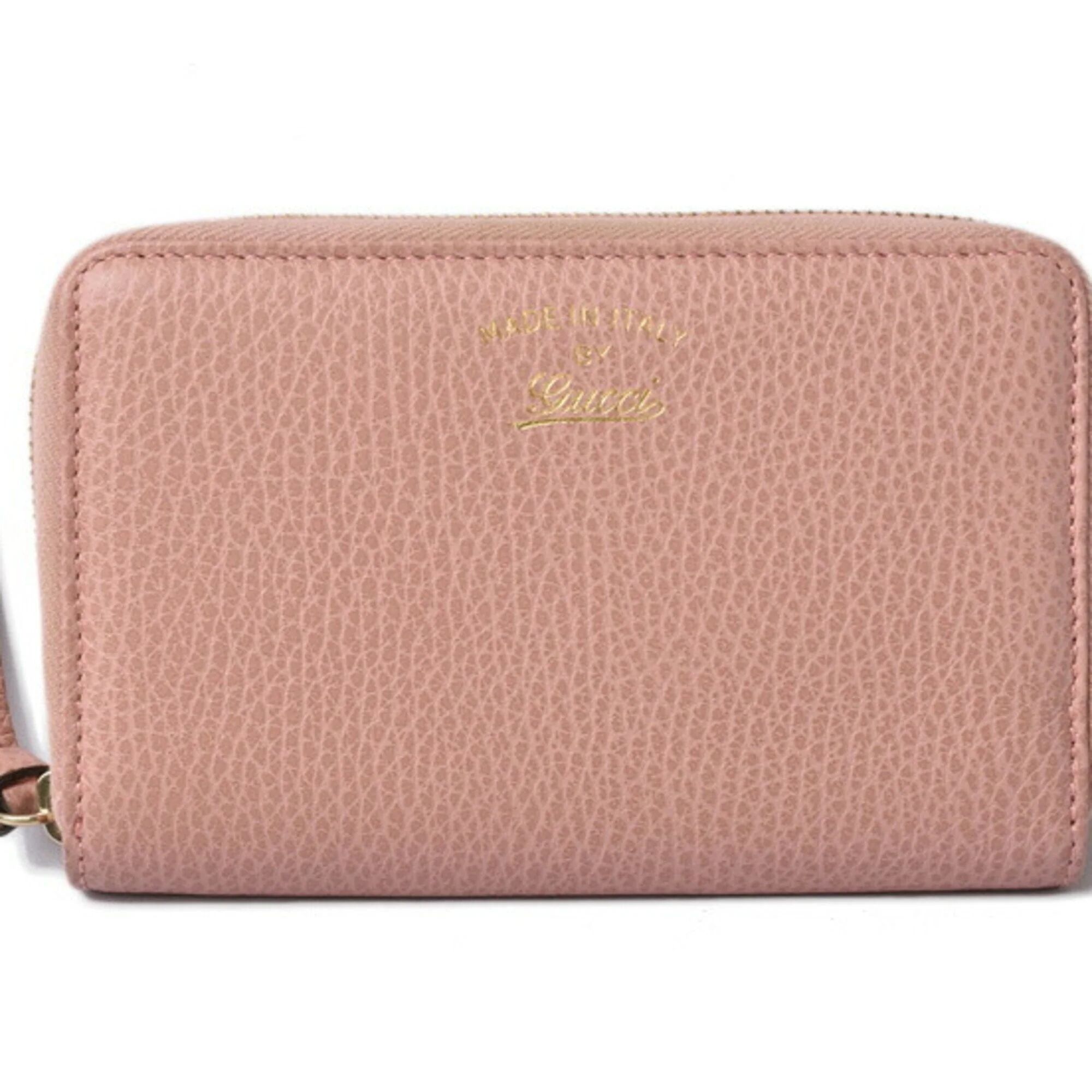 wallet GUCCI folding swing leather light pink 354497