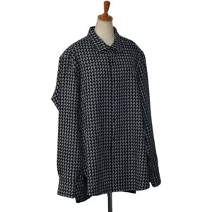 LOUIS VUITTON Houndstooth Size: XXL RM192 RDQ HHS66W Black Gray Wool Polyester Men's