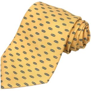 Hermes Tie 100% Silk Yellow Men's