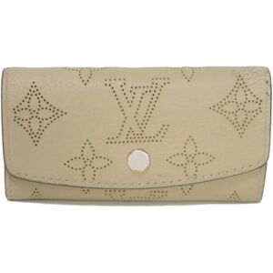 LOUIS VUITTON Key Case Multicle 4 LV Perforation Punching Greige Monogram Mahina Galle M64055 Men Women