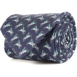 Hermes Horse Silk Tie 625907 SA Navy Luxury 100% Men's